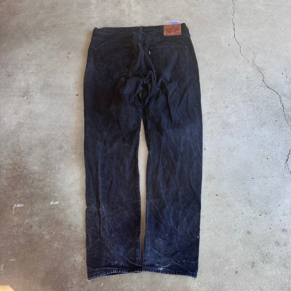 Levi's 501 CT Jeans Mens W34 L32 Black Good Tapered Leg Button Fly